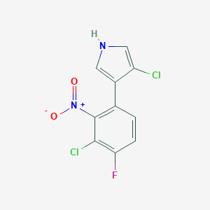 molecular formula C10H5Cl2FN2O2 B094094 3-Chloro-4-(3-chloro-4-fluoro-2-nitrophenyl)-1H-pyrrole CAS No. 17307-19-6