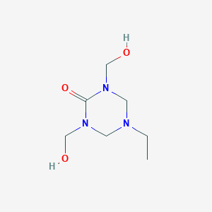 molecular formula C7H15N3O3 B094192 1,3,5-Triazin-2(1H)-one, 5-ethyltetrahydro-1,3-bis(hydroxymethyl)- CAS No. 134-97-4