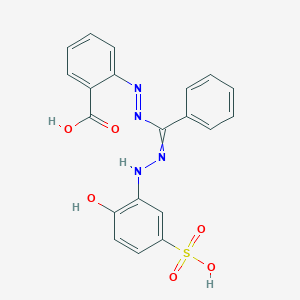 molecular formula C20H16N4O6S B094326 苯甲酸，2-[[[(2-羟基-5-磺基苯基)偶氮]苯亚甲基]肼基]- CAS No. 135-52-4