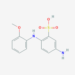 molecular formula C13H14N2O4S B094510 5-Amino-2-((2-methoxyphenyl)amino)benzenesulphonic acid CAS No. 148-54-9