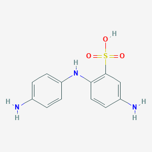 molecular formula C12H13N3O3S B094665 苯磺酸，5-氨基-2-[(4-氨基苯基)氨基]- CAS No. 119-70-0