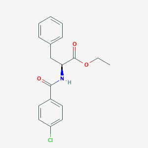 molecular formula C18H18ClNO3 B094721 ethyl (2S)-2-[(4-chlorobenzoyl)amino]-3-phenylpropanoate CAS No. 19064-51-8