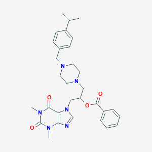 molecular formula C31H38N6O4 B009478 Theophylline, 7-(2-benzoyloxy-3-(4-(p-isopropylbenzyl)-1-piperazinyl)propyl)- CAS No. 19977-12-9