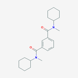molecular formula C22H32N2O2 B009490 1,3-Benzenedicarboxamide, N,N'-dicyclohexyl-N,N'-dimethyl- CAS No. 104560-38-5