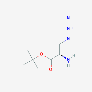 molecular formula C7H14N4O2 B009496 Alanine, 3-azido-, tert-butyl ester, DL- CAS No. 108283-47-2