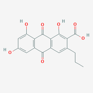 molecular formula C18H14O7 B094987 1,6,8-三羟基-9,10-二氧代-3-丙基蒽-2-羧酸 CAS No. 15979-76-7