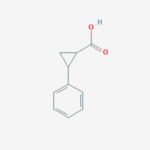 molecular formula C10H10O2 B009528 (1R,2S)-rel-2-Phenylcyclopropanecarboxylic acid CAS No. 939-89-9