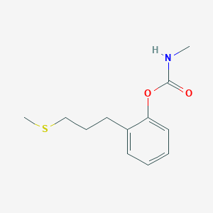molecular formula C12H17NO2S B095284 CARBAMIC ACID, METHYL-, o-(3-(METHYLTHIO)PROPYL)PHENYL ESTER CAS No. 16637-86-8