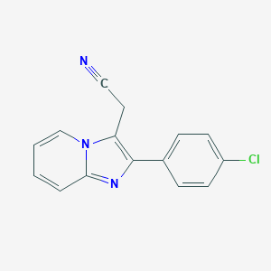 molecular formula C15H10ClN3 B095286 Imidazo(1,2-a)pyridine-3-acetonitrile, 2-(p-chlorophenyl)- CAS No. 17744-99-9