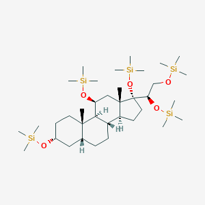 molecular formula C36H76O5Si5 B095302 [(3R,5R,8S,9S,10S,11S,13S,14S,17R)-17-[(1R)-1,2-Bis(trimethylsilyloxy)ethyl]-10,13-dimethyl-3,11-bis(trimethylsilyloxy)-1,2,3,4,5,6,7,8,9,11,12,14,15,16-tetradecahydrocyclopenta[a]phenanthren-17-yl]oxy-trimethylsilane CAS No. 17563-09-6