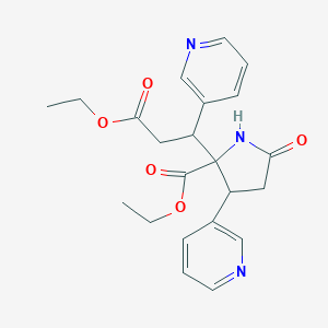 molecular formula C22H25N3O5 B095328 Ethyl 2-(3-ethoxy-3-oxo-1-pyridin-3-ylpropyl)-5-oxo-3-pyridin-3-ylpyrrolidine-2-carboxylate CAS No. 18707-19-2