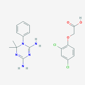 molecular formula C19H21Cl2N5O3 B095343 1,3,5-Triazine, 4,6-diamino-1,2-dihydro-2,2-dimethyl-1-phenyl-, 2,4-dichlorophenoxyacetate CAS No. 17008-20-7