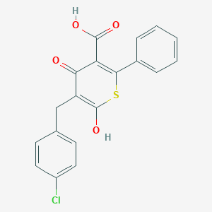 B095648 3-(p-Chlorobenzyl)-4-hydroxy-2-oxo-6-phenyl-2H-thiopyran-5-carboxylic acid CAS No. 19436-56-7