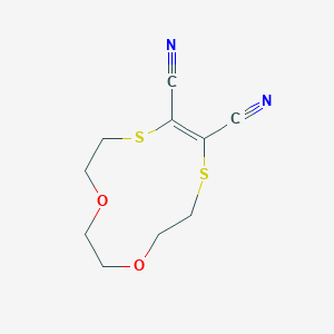 molecular formula C10H12N2O2S2 B009565 8,9-Dicyano-1,4-dioxa-7,10-dithiacyclododec-8-ene CAS No. 107089-68-9