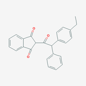 molecular formula C25H20O3 B009567 2-[(4-Ethylphenyl)phenylacetyl]-indan-1,3-dione CAS No. 110882-80-9
