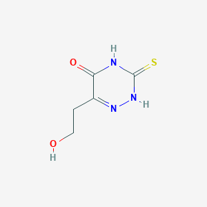 molecular formula C5H7N3O2S B095767 1,2,4-triazin-5(2H)-one, 3,4-dihydro-6-(2-hydroxyethyl)-3-thioxo- CAS No. 19410-89-0