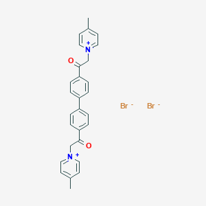 molecular formula C28H26Br2N2O2 B095799 4-Picolinium, 1,1'-(4,4'-biphenylylenebis(2-oxoethylene))di-, dibromide CAS No. 19035-84-8