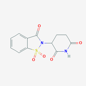 molecular formula C12H10N2O5S B095830 3-(2,3-二氢-1,1-二氧化-3-氧代-1,2-苯并异噻唑-2-基)-2,6-二氧代哌啶 CAS No. 16477-31-9