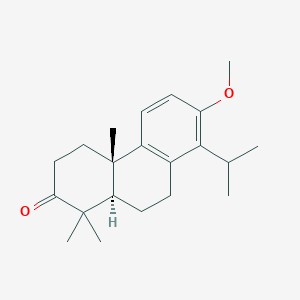 molecular formula C21H30O2 B095868 (4aS,10aR)-7-methoxy-1,1,4a-trimethyl-8-propan-2-yl-4,9,10,10a-tetrahydro-3H-phenanthren-2-one CAS No. 18326-16-4