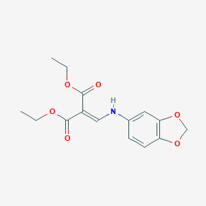 molecular formula C15H17NO6 B095888 Propanedioic acid, [(1,3-benzodioxol-5-ylamino)methylene]-, diethyl ester CAS No. 17394-77-3