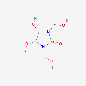 molecular formula C6H12N2O5 B095936 4-Hydroxy-1,3-bis(hydroxymethyl)-5-methoxyimidazolidin-2-one CAS No. 18191-00-9