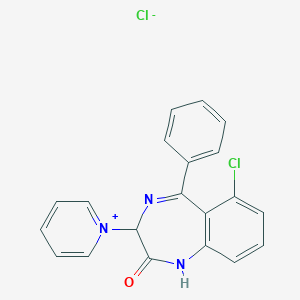 molecular formula C20H15Cl2N3O B095945 Pyridinium, 1-(7-chloro-2-oxo-5-phenyl-1,4-benzodiazepin-3-yl)-, chloride CAS No. 18878-40-5