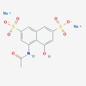 molecular formula C12H9NNa2O8S2 B096180 2,7-Naphthalenedisulfonic acid, 4-(acetylamino)-5-hydroxy-, disodium salt CAS No. 16698-16-1