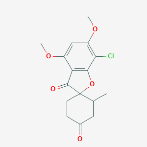 molecular formula C16H17ClO5 B096199 Spiro[benzofuran-2(3H),1'-cyclohexane]-3,4'-dione, 7-chloro-4,6-dimethoxy-2'-methyl- CAS No. 17793-65-6