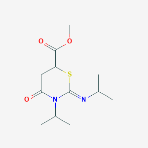 B096353 Methyl 4-oxo-3-propan-2-yl-2-propan-2-ylimino-1,3-thiazinane-6-carboxylate CAS No. 16238-43-0