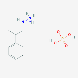 molecular formula C9H17N2O4P B096393 HYDRAZINE, beta-METHYLPHENETHYL-, PHOSPHATE CAS No. 16602-80-5