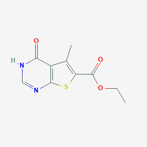 molecular formula C10H10N2O3S B096466 Ethyl 5-methyl-4-oxo-3,4-dihydrothieno[2,3-d]pyrimidine-6-carboxylate CAS No. 17417-67-3