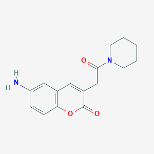 B096926 Coumarin, 6-amino-3-((piperidinocarbonyl)methyl)- CAS No. 18144-59-7