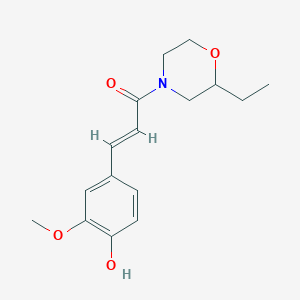 molecular formula C16H21NO4 B096952 Morpholine, 2-ethyl-4-(4-hydroxy-3-methoxycinnamoyl)- CAS No. 16562-70-2