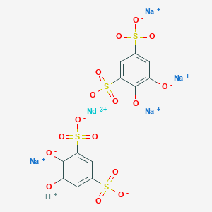 molecular formula C12H5Na4NdO16S4 B097008 Neodymium pyrocatechin disulfonate CAS No. 15338-78-0
