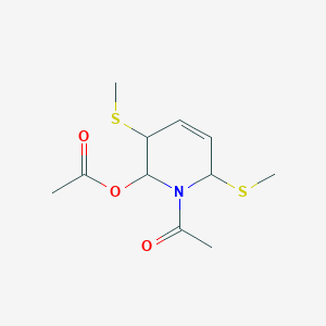 molecular formula C11H17NO3S2 B097020 1-Acetyl-3,6-bis(methylsulfanyl)-1,2,3,6-tetrahydro-2-pyridinyl acetate CAS No. 18833-88-0
