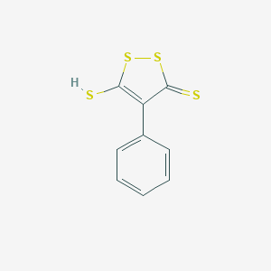 molecular formula C9H6S4 B097079 5-Mercapto-4-phenyl-3H-1,2-dithiole-3-thione CAS No. 16101-90-9