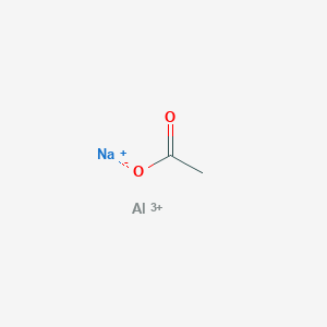 molecular formula C2H3AlNaO2+3 B097184 Acetic acid, aluminium sodium salt CAS No. 15930-11-7