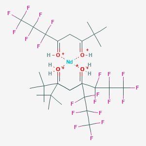 molecular formula C30H39F21NdO6+6 B097456 (1,1,1,2,2,3,3-七氟-7,7-二甲基-6-氧代亚甲基辛-4-亚甲基)氧化镨 CAS No. 17978-76-6