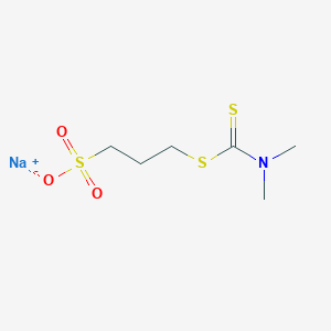 molecular formula C6H12NNaO3S3 B097558 3-[[(二甲氨基)硫代甲基]硫代]丙磺酸钠 CAS No. 18880-36-9