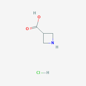 molecular formula C4H8ClNO2 B009767 Azetidine-3-carboxylic acid hydrochloride CAS No. 102624-96-4