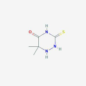 B097706 Tetrahydro-6,6-dimethyl-3-thioxo-1,2,4-triazin-5(2H)-one CAS No. 16992-40-8