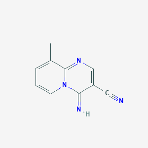 molecular formula C10H8N4 B009796 4-Imino-9-methyl-4H-pyrido[1,2-a]pyrimidine-3-carbonitrile CAS No. 102781-19-1