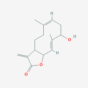 molecular formula C15H20O3 B097996 (6Z,10E)-9-hydroxy-6,10-dimethyl-3-methylidene-3a,4,5,8,9,11a-hexahydrocyclodeca[b]furan-2-one CAS No. 18045-83-5