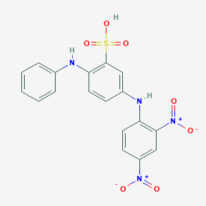 molecular formula C18H14N4O7S B098137 5-[(2,4-Dinitrophenyl)amino]-2-anilinobenzenesulphonic acid CAS No. 15347-52-1