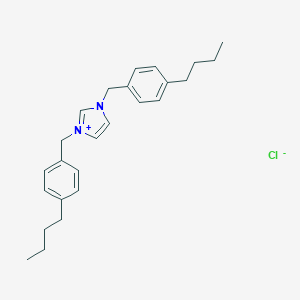 molecular formula C25H33ClN2 B098147 1,3-Bis[(4-butylphenyl)methyl]-1H-imidazolium chloride CAS No. 17774-72-0
