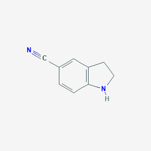 molecular formula C9H8N2 B098209 Indoline-5-carbonitrile CAS No. 15861-23-1