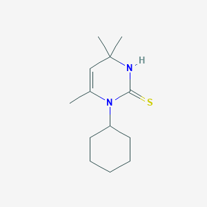 molecular formula C13H22N2S B098242 2(1H)-Pyrimidinethione, 1-cyclohexyl-3,4-dihydro-4,4,6-trimethyl- CAS No. 18957-54-5