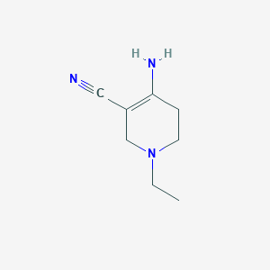 molecular formula C8H13N3 B098243 4-amino-1-ethyl-3,6-dihydro-2H-pyridine-5-carbonitrile CAS No. 19166-74-6