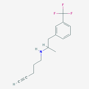 molecular formula C15H18F3N B098255 alpha-Methyl-N-(4-pentynyl)-m-trifluoromethylphenethylamine CAS No. 15270-53-8