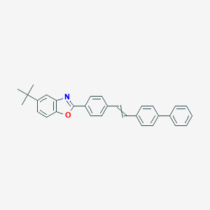 molecular formula C31H27NO B098421 Benzoxazole, 2-[4-(2-[1,1'-biphenyl]-4-ylethenyl)phenyl]-5-(1,1-dimethylethyl)- CAS No. 16143-18-3